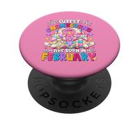 Unicorn Party Birthday Gnomes For Women Who Born In February PopSockets PopGrip Adhesivo