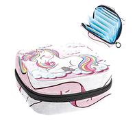Unicorn Period Pouch portátil, bolsa de almacenamiento de tampones para servilletas sanitarias, Varios colores, 4.7x6.6x6.6 in/12x17x17 cm