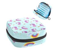 Unicorn Period Pouch portátil, bolsa de almacenamiento de tampones para servilletas sanitarias, Varios colores, 4.7x6.6x6.6 in/12x17x17 cm