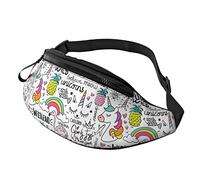 Unicorn Pine Cactus Rainbow Crossbody Bag Runner Small Hip Pouch Riñonera Running Riñonera Bumbag Beltbag Sport Slim Moda para Trotar Senderismo Mujer