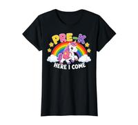 Unicorn Pre-K Here I Come Back to School Girls Kids Camiseta gráfica económica, Mujer, Negro, XL