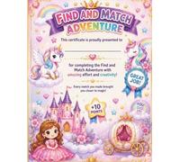 Unicorn Princess Find and Match Adventure Activity Book for Kids Ages 4-8: Fun Learning Games, Matching Activities & Bonus Certificate
