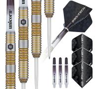 Unicorn Protech Style 6 Juego de Dardos, Unisex, Negro y Dorado, 27 g