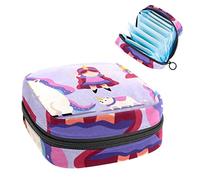 Unicorn Purple Period Pouch portátil, bolsa de almacenamiento de tampones para servilletas sanitarias, Varios colores, 4.7x6.6x6.6 in/12x17x17 cm