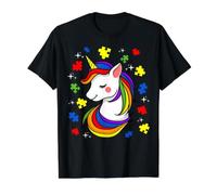 Unicorn Puzzle Piece Shirt Autism Awareness Boys Girls Women Camiseta gráfica económica, Hombre, Negro, XL