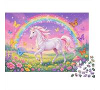 Unicorn Rainbow 1000 Piece Puzzle Recycled Magical Meadow Senior Puzzle Accesorios para Juego de Fiesta Desarrolla la Inteligencia de los Niños Educational Fun 38x26cm/1000pcs