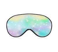 Unicorn Rainbow Galaxy Sleep Mask Pastel Color Sky Blindfold para dormir Elástico Blackout Eye Mask Cover para toda la noche de sueño, viaje y siesta