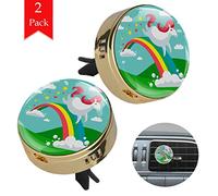 Unicorn Rainbow Run Difusor para aromaterapia Difusor de coche Oro metal Aceite esencial Clip de ventilación de coche Ambientador Caja purificadora para esposo Padre esposa 34mm