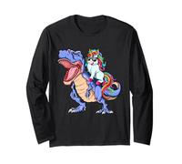 Unicorn Riding T-Rex Dinosaur Magical Unicorn Squad Rainbow Manga Larga