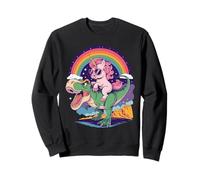 Unicorn Riding T Rex Dinosaur Rainbow Fantasy Cartoon Humor Sudadera