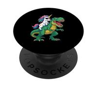 Unicorn Riding T-Rex Dinosaurio Arco Iris Trex Saurus Fantasía PopSockets PopGrip Adhesivo