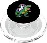 Unicorn Riding T-Rex Dinosaurio Arco Iris Trex Saurus Fantasía PopSockets PopGrip para MagSafe