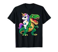 Unicorn Riding T-Rex Mítico Fantasía Dinosaurio Arco Iris Camiseta