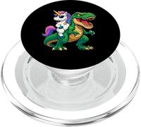 Unicorn Riding T-Rex Mítico Fantasía Dinosaurio Arco Iris PopSockets PopGrip para MagSafe
