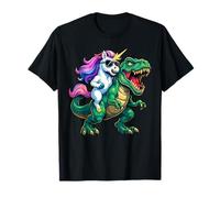 Unicorn Riding T-Rex Rainbow Fantasy Dinosaur Kids Trex Camiseta