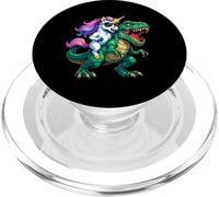 Unicorn Riding T-Rex Rainbow Fantasy Dinosaur Kids Trex PopSockets PopGrip para MagSafe