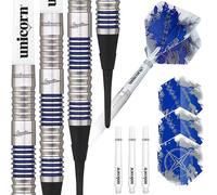Unicorn Silver Star 80% tungsteno Punta Suave Dardos, Unisex, Azul/Plateado Gary Anderson, 20 g