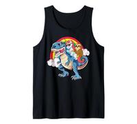 Unicorn & Sloth Riding T-Rex Cool Dinosaur, Hombres, Mujeres, Niños Camiseta sin Mangas