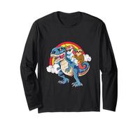 Unicorn & Sloth Riding T-Rex Cool Dinosaur, Hombres, Mujeres, Niños Manga Larga
