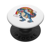 Unicorn & Sloth Riding T-Rex Cool Dinosaur, Hombres, Mujeres, Niños PopSockets PopGrip Adhesivo