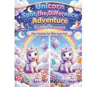 Unicorn Spot the Difference Adventure: A Fun Picture Puzzle Activity Book for Kids Ages 4-8: Find the 5 Hidden Changes! A Brain-Teasing Puzzle Book