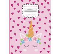 Unicorn Story Paper for Girls - Pink Notebook with Drawing Space and Dotted Midline - K-2 Handwriting Practice Journal 8.5x11”: Cute Pink Unicorn ... Box on Top and Primary Ruled Dashed Midline
