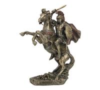 UNICORN STUDIO Estatua de Alejandro Magno a caballo con acabado en bronce