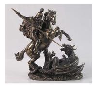 Unicorn Studios WU75858A4 Escultura de San Jorge a caballo matando a un dragón