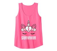 Unicorn Survivor Breast Cancer Awareness Diseño Gráfico Camiseta sin Mangas