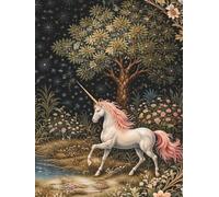 Unicorn Tapestry Fantasy Journal Hardcover: Enchanted Floral Unicorn Notebook, 8.25 x 11 Glossy Cover, 300 Lined Pages for Horse and Fantasy Lovers