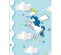 Unicorn Theme Notebook for kids/girls/students/adults/composition/unicorn lovers: 8.5x11 inches/120 pages/wide ruled pages/A4 size notebook/A4 size composition notebook/unicorn in the clouds