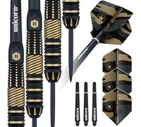 Unicorn Top Brass 2 Juego de Dardos, Unisex, Negro y Dorado, 19 g