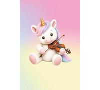 Unicorn Violin Notebook - Rainbow: 6 x 9 120-Page CREAM Paper Lined Music Journal for Violin and Unicorn Lovers
