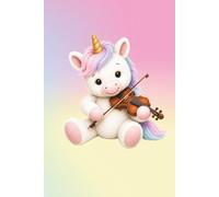Unicorn Violin Notebook - Rainbow: 6 x 9 120-Page RAINBOW Paper Lined Music Journal for Violin and Unicorn Lovers