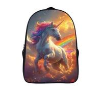 Unicorn with Wings Mochila Niño, Mochila Niño 3D Resistente Al Agua, Mochilas Infantiles Mochila Preescolar Con Correa Para Jardín 40x28x16cm