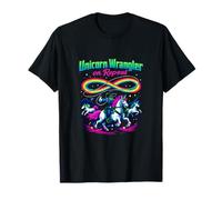 Unicorn Wrangler on Repeat Retro Arcade Lazo Arco Iris Art Camiseta