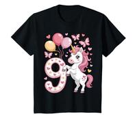 Unicornio 9º cumpleaños niña Edad 9 Caballo I Am 9 años niños Camiseta