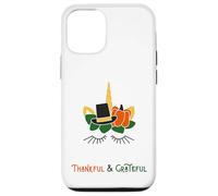 Unicornio Agradecido Agradecido de otoño peregrino de Acción de Gracias Unicornios Carcasa para iPhone 12/12 Pro