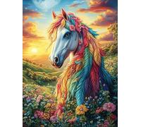 Unicornio al Atardecer Puzzle 300 Piezas Cartón Blanco Premium para Expertos Cuentos de Hadas de Animales y Plantas Vacaciones Fines Semana Hobby Y Ocio Regalo Navideño 300 PCS