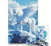 Unicornio Alado en Invierno,Rompecabezas de 1000 Piezas para Adolescentes,estimulación cognitiva,Divertido,Cierre Seguro,sin Piezas Sueltas,una Forma entretenida de Pasar el Tiempo Libre (38x26cm)