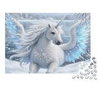 Unicornio Alado Fantasía Puzzle para Adultos Puzzle de 1000 Piezas Paisaje Invernal Papel Relajante Concentración Hogar Regalo Familia 38x26cm/1000pcs