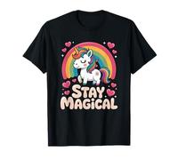 Unicornio Arcoiris Kawaii Stay Magical Magia Camiseta