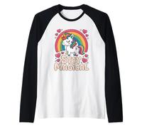 Unicornio Arcoiris Kawaii Stay Magical Magia Camiseta Manga Raglan