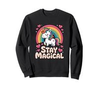 Unicornio Arcoiris Kawaii Stay Magical Magia Sudadera