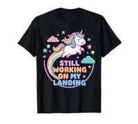 Unicornio Arcoiris Still Working On My Landing Camiseta