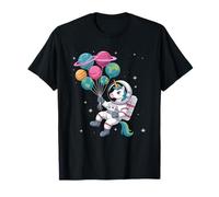 Unicornio Astronauta sosteniendo Globo Planeta Espacio Exterior Camiseta