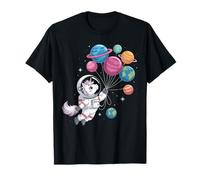 Unicornio Astronauta sosteniendo Globo Planeta Espacio Exterior Camiseta