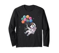 Unicornio Astronauta sosteniendo Globo Planeta Espacio Exterior Manga Larga