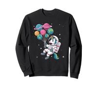 Unicornio Astronauta sosteniendo Globo Planeta Espacio Exterior Sudadera