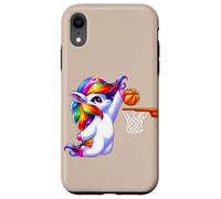 Unicornio baloncesto deportes divertido diseño para mujeres y niñas Carcasa para iPhone XR